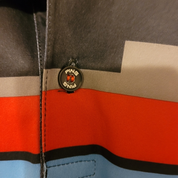 Ping Dri Fibre Dynamics Black Polo Golf Shirt with Striped Design Size XXL - Picture 4 of 8